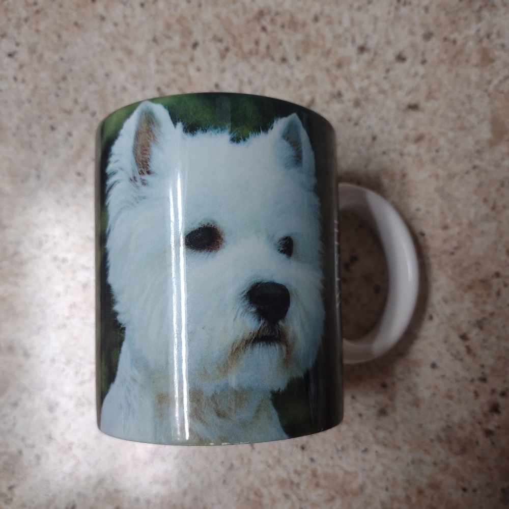 Westie West highland terrier dog photo vintage coffee mug 1994 xpres corp cup
